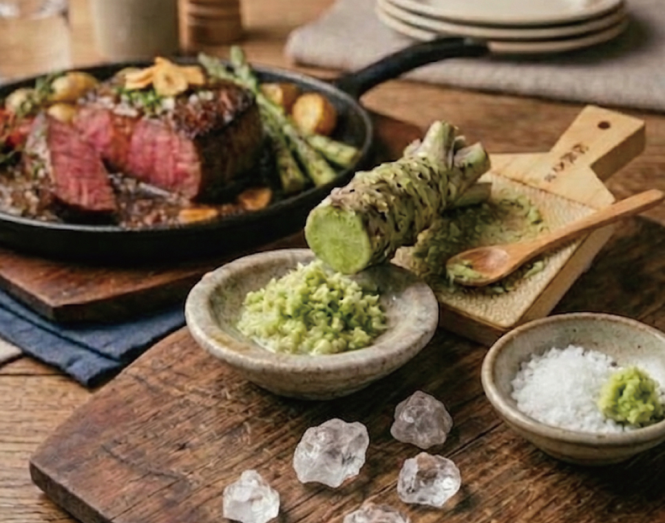 松阪牛ヒレステーキ　岩塩　わさび